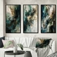 thumbnail image 1 of Designart "Inner Worlds of Marble Green and Black III" Modern Geometric Framed Wall Art Set Of 3 - Green Abstract Frame Gallery Wall Set For Home Decor, 1 of 7