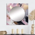 thumbnail image 1 of Designart "Inner Worlds of Marble Pink and Gold I" Abstract Marble Pink Large Square Mirror - Square Bedroom Mirror Printed Wall Decor - Modern Square Printed Wall Mirror Art, 1 of 1