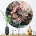 thumbnail image 1 of Designart "Inner Worlds of Marble Pink and Green III" Modern Geometric Metal Round Art Living Room, 1 of 5