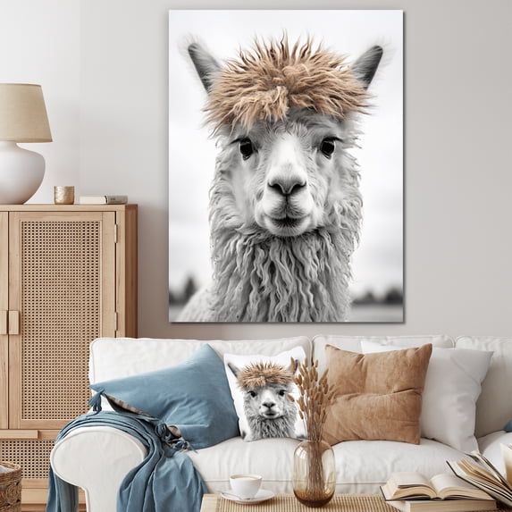 Designart "Inquisitive Alpaca" Animals Wall Decor