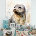thumbnail image 1 of Designart "Inquisitive Sea Lion II" Animals Metal Wall Art Prints, 1 of 1