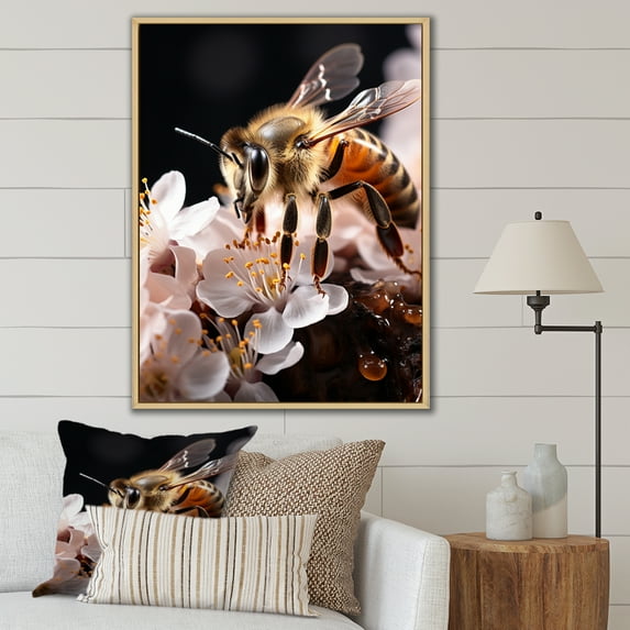 Designart "Insect Colorful Likeness" Animals Floater Framed Wall Art Living Room