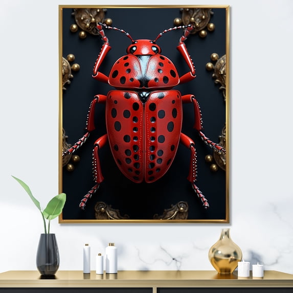 Designart "Insects Bugs Microcosmic euphony I" Animals Floater Framed Canvas Print
