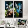 thumbnail image 1 of Designart "Insects in Flight White Dragonfly" Dragonfly Framed Wall Art Set Of 2 - White Animals Framed Wall Art Set Of 2, 1 of 7