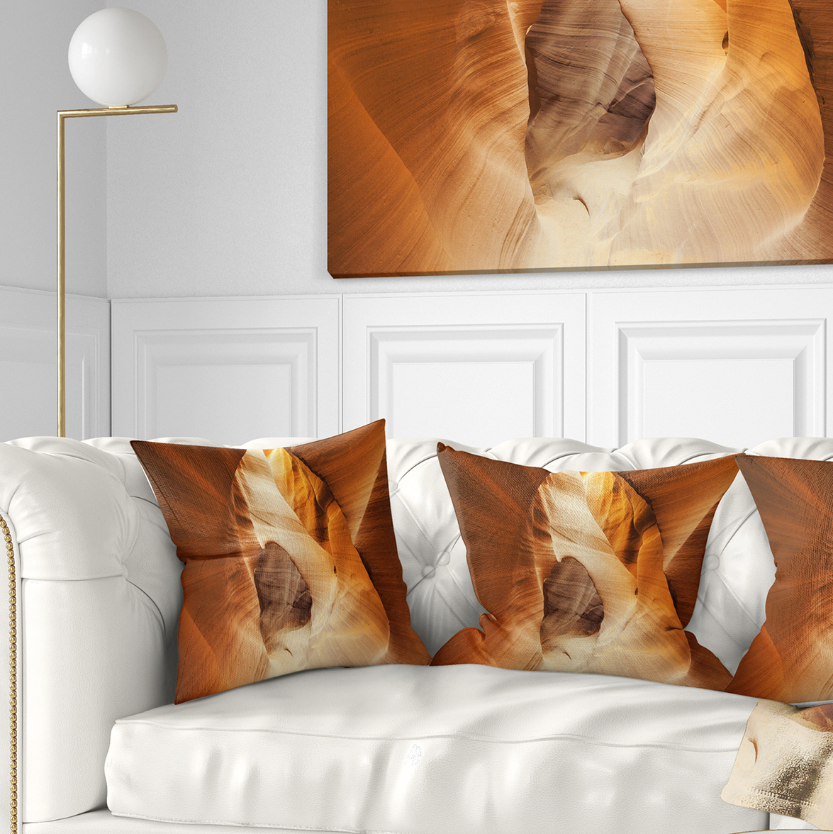 Designart Inside Antelope Canyon USA - Landscape Photo Throw Pillow - 18x18