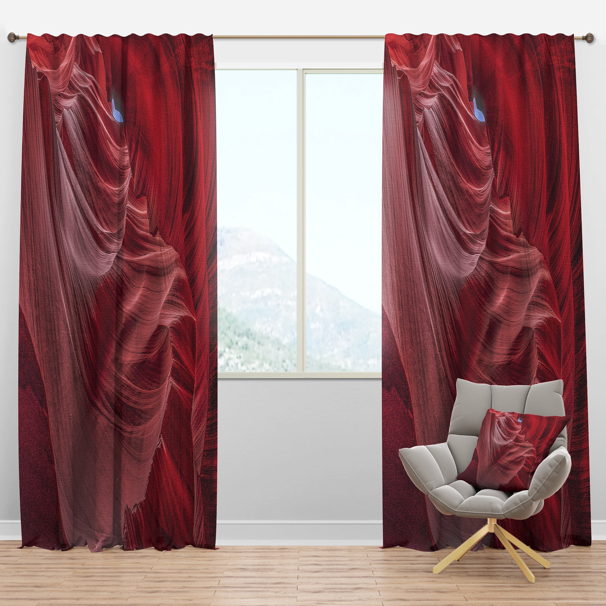 Designart 'Inside Wall of Antelope Canyon' Landscape Blackout Curtain Panel