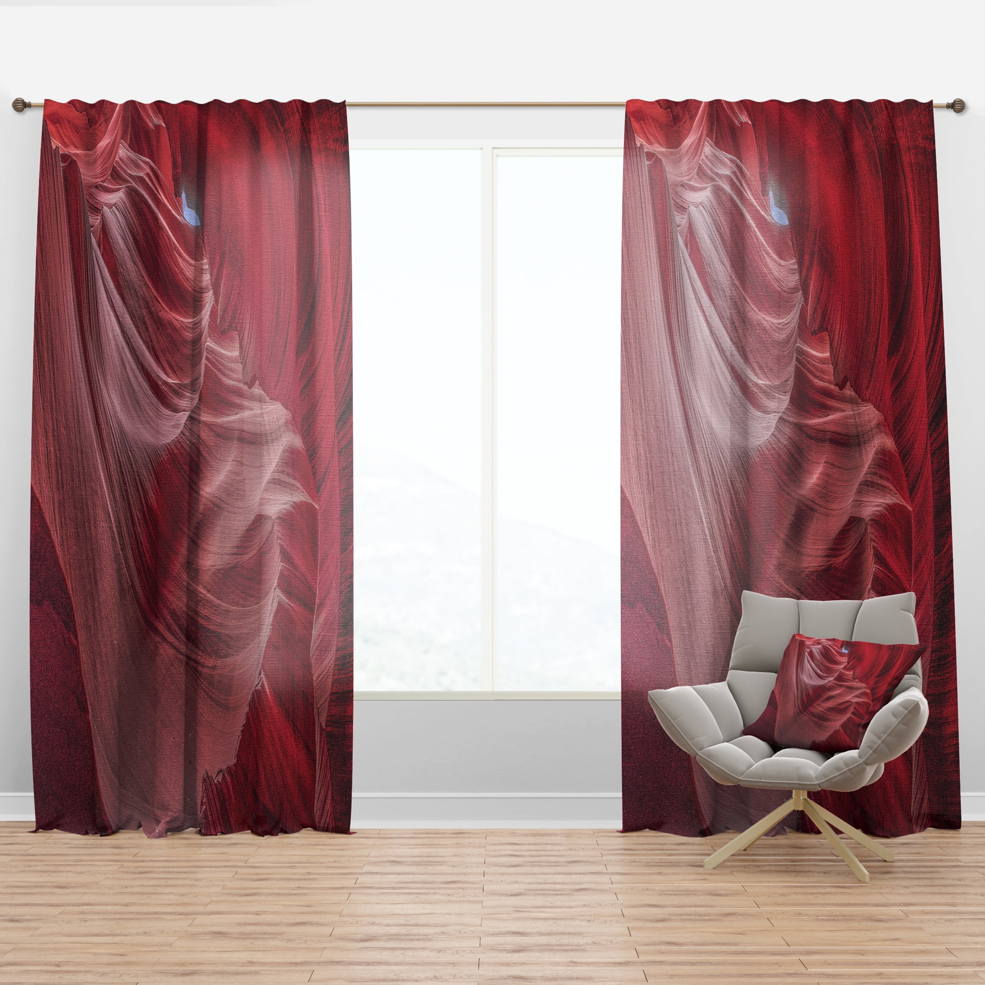 Designart 'Inside Wall of Antelope Canyon' Landscape Curtain Panel