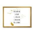 thumbnail image 1 of Designart 'Inspirational Quote On Gold and White' Traditional Framed Art Print, 1 of 4
