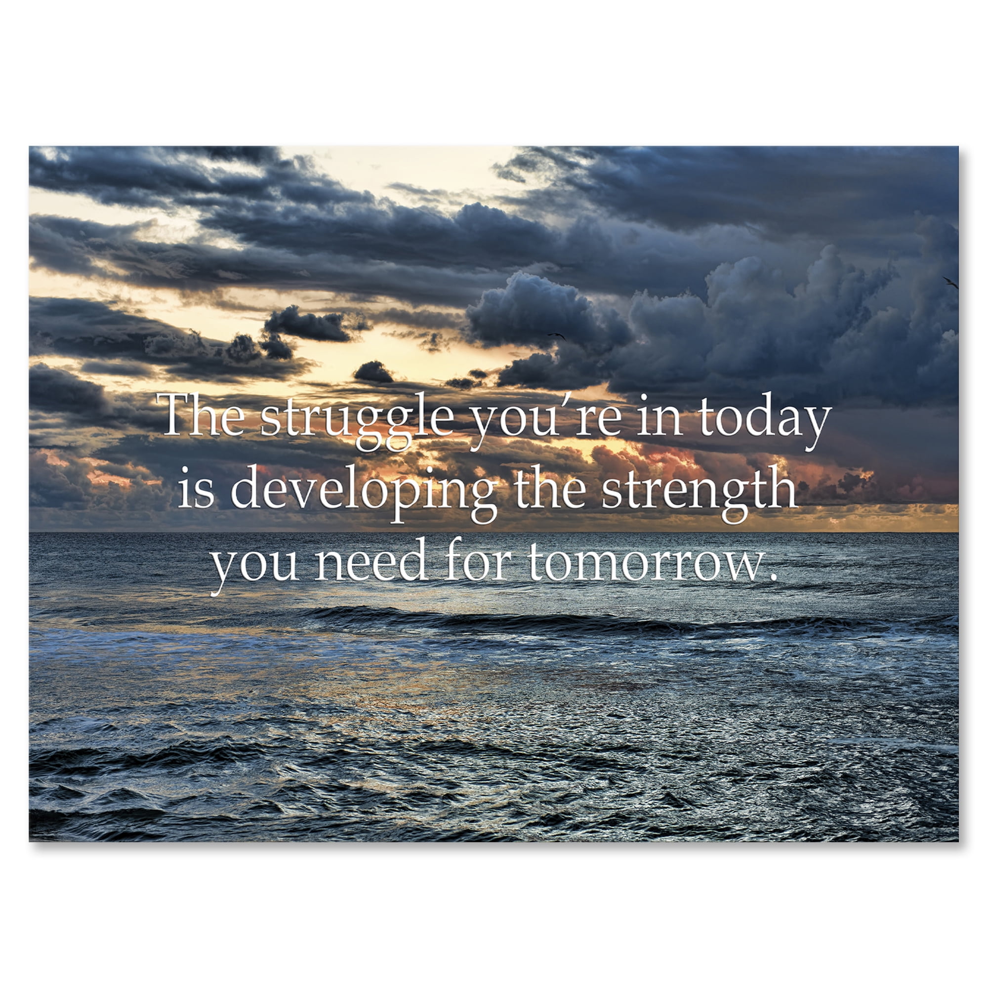Designart ' Inspirational Quote and Ocean ' Nautical & Coastal Canvas Wall Art Print