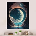 thumbnail image 1 of Designart "Inspiring Moonlight Outer Space I" Space Landscapes Metal Wall Decor, 1 of 5