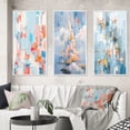 thumbnail image 1 of Designart "Interlocking Perspectives Blue Orange Vision" Cubism Framed Wall Art Set Of 3 - Blue Cubism Frame Canvas Set For Living Room Decor, 1 of 7