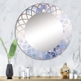 thumbnail image 1 of Designart "Interlocking Perspectives Turquoise Pink Fusion" Cubism Round Wall Mirror - Modern Oval Printed Decorative Oversized Mirror - Multiple Color Options, 1 of 4
