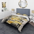 thumbnail image 1 of Designart "Intersecting Realities in Yellow and Grey II" Abstract Shapes Bedding Covert Set - Abstract Yellow Modern Bed Set With 1 Sham, 1 of 5