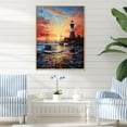 thumbnail image 1 of Designart "Into Infinity Coastal boat Pier wall art" Cityscapes Floater Framed Wall Decor, 1 of 7