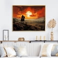 thumbnail image 1 of Designart "Into The Cowboy Riding wall art I" Cowboys Floater Framed Wall Art Print, 1 of 7