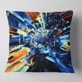 thumbnail image 1 of Designart Into the Center Blue Fractal Design - Abstract Throw Pillow - 18x18, 1 of 4