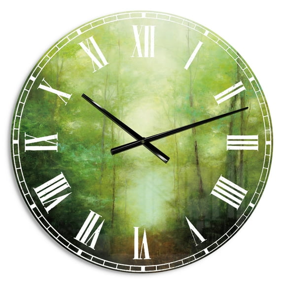 Designart 'Into the Clearing Forest' Farmhouse wall clock