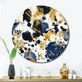 thumbnail image 1 of Designart "Intricate Abstract Pattern with Blue & Golden Textures XX" Minimalism Oversized Wall Clock, 1 of 5