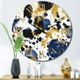 thumbnail image 1 of Designart "Intricate Abstract Pattern with Blue & Golden Textures XX" Minimalism Oversized Wall Clock, 1 of 5