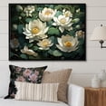 thumbnail image 1 of Designart "Intricate Lotus Blossoms" Lotus Floater Framed Wall Art Living Room, 1 of 5
