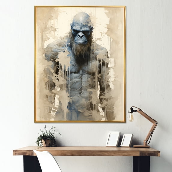 Designart "Irate Sasquatch" Bigfoot Floater Framed Wall Art Prints