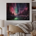 thumbnail image 1 of Designart "Iridescent Icicles in Northern Lights" Landscapes Print on Natural Pine Wood, 1 of 5