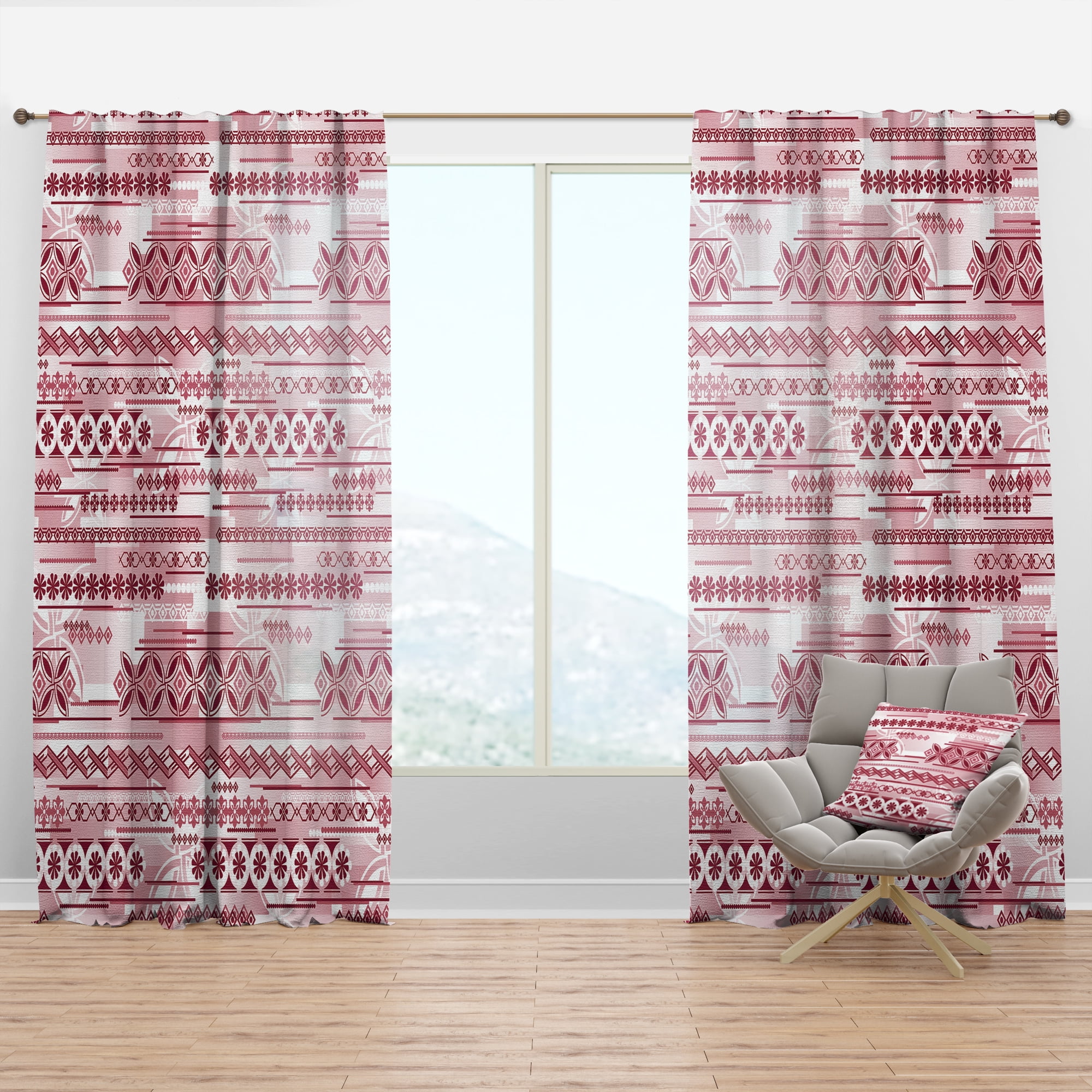 Designart 'Irregular Pattern on Purple' Bohemian & Eclectic Curtain Panel