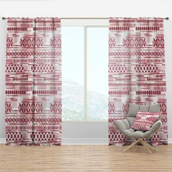 Designart 'Irregular Pattern on Purple' Bohemian & Eclectic Curtain Panel