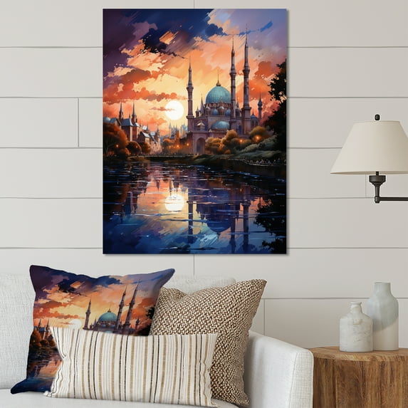 Designart "Islam Art Mosque form I" Religion & Spirituality Metal Art Print