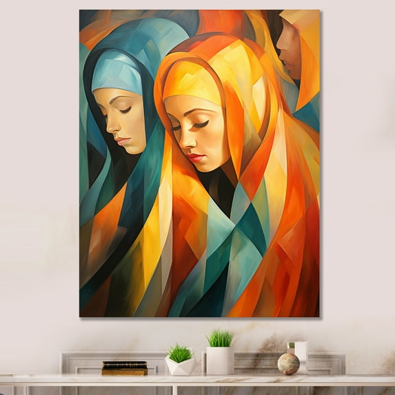 Designart "Islam Prayer Culture in Yellow and Orange III" Spiritual Canvas Wall Art - Global Yellow Islam Entryway Wall Art Print