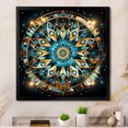 thumbnail image 1 of Designart "Islamic Mandala in Blue and Gold II" Spiritual Framed Wall Art Decor - Global Blue Islam Living Room Framed Canvas Art, 1 of 6
