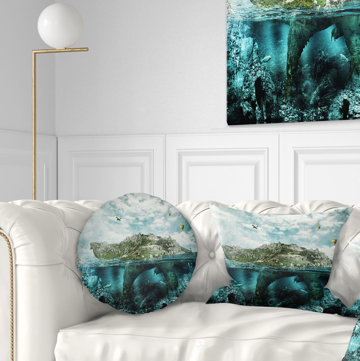 Designart Island Like Large Fantasy Turtle - Animal Throw Pillow - 12x20
