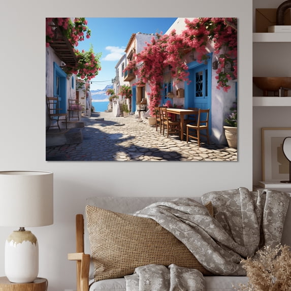 Designart "Island Rhapsody Greece Greek painting" Landscapes Wall Decor