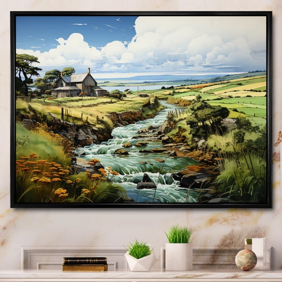 Designart "Isle This Ireland Emerald wall decor II" Ireland Floater Framed Wall Art Print