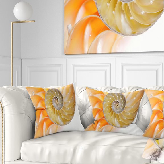 Designart Isolated Nautilus Shell - Contemporary Throw Pillow - 18x18