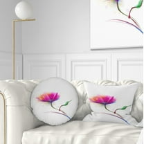 Designart Isolated Purple Poppy Flower - Flower Throw Pillow - 12x20