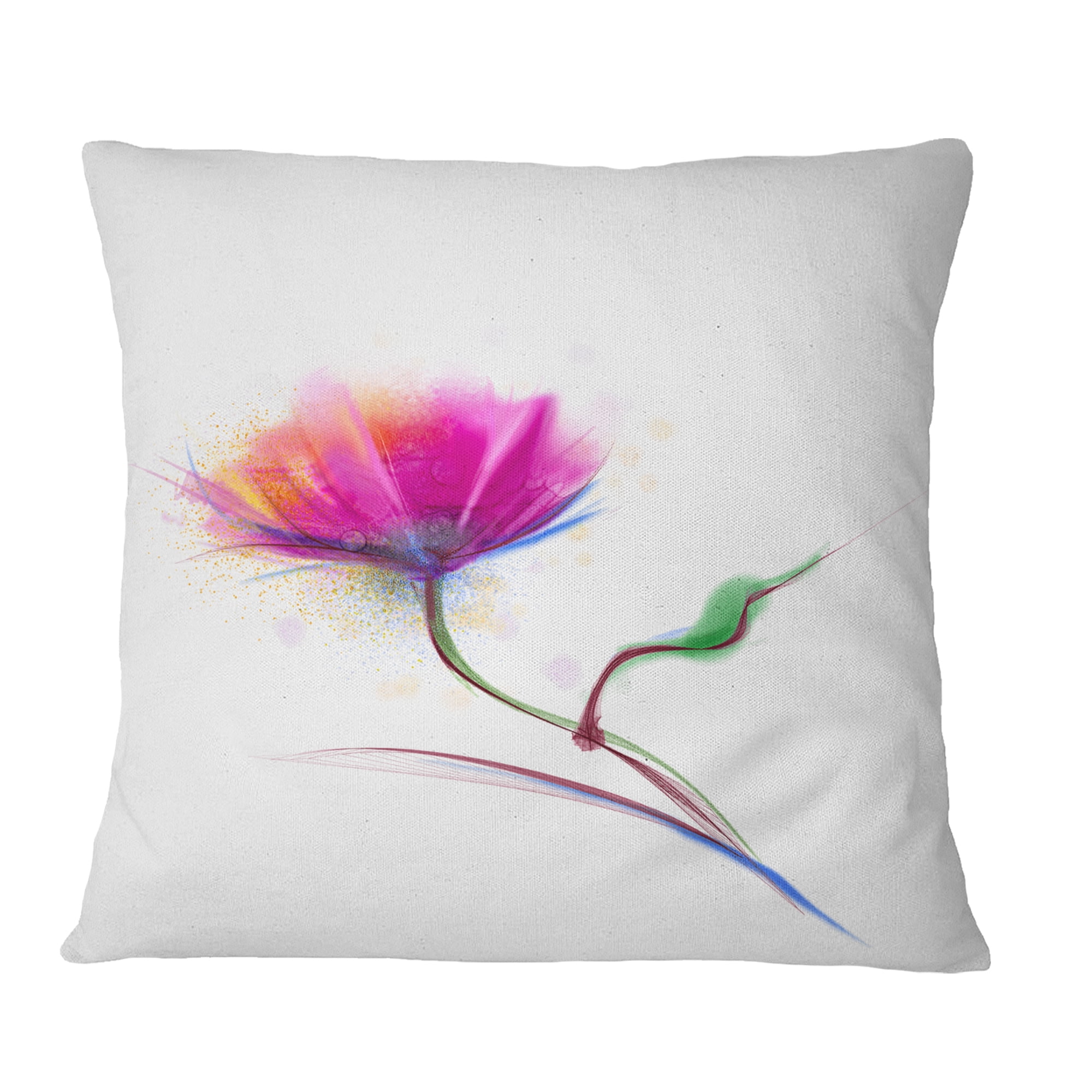 Designart Isolated Purple Poppy Flower - Flower Throw Pillow - 18x18