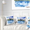 thumbnail image 1 of Designart Istanbul Hand drawn Illustration - Cityscape Painting Throw Pillow - 18x18, 1 of 5