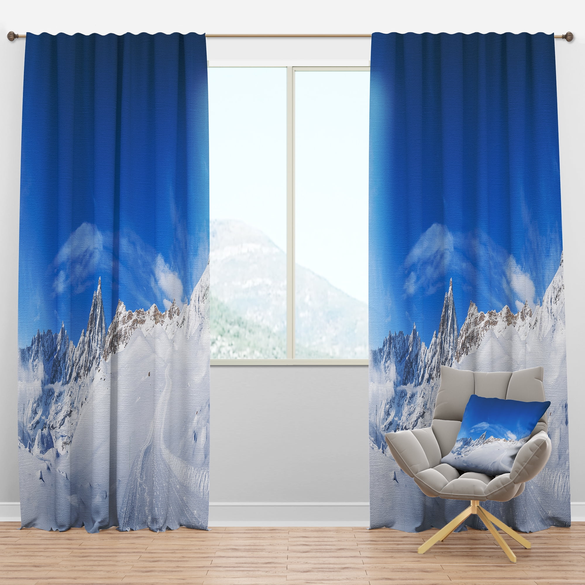 Designart 'Italian Alps in the winter' Landscapes Blackout Curtain Panel