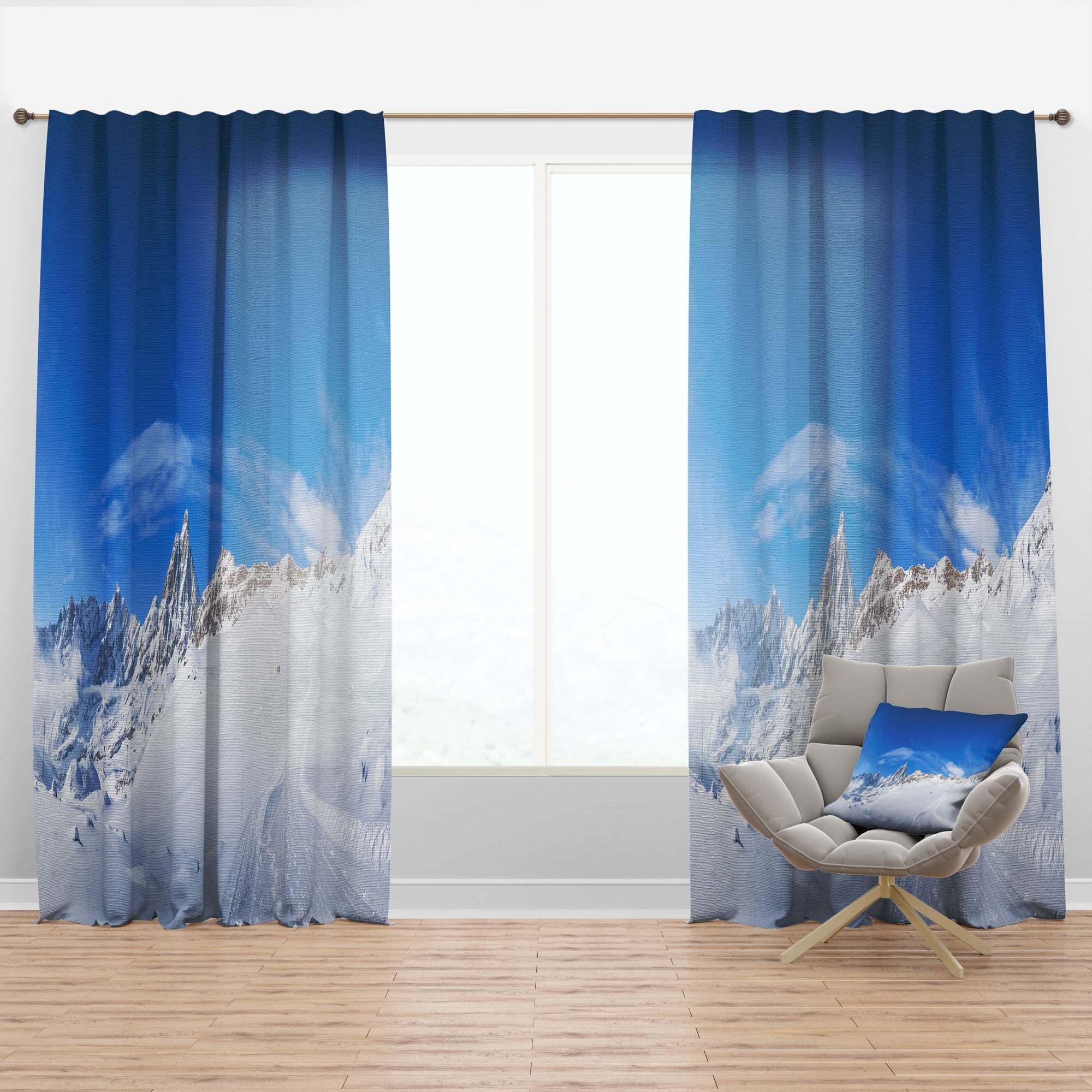 Designart 'Italian Alps in the winter' Landscapes Curtain Panel