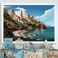 thumbnail image 1 of Designart "Italian Coastal Village Views II" Landscapes Framed Wall Art Decor - Global Blue Landscape Italy Hallway Framed Wall Art Decor, 1 of 6