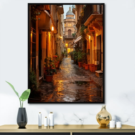 Designart "Italy Eternal City " Italy Floater Framed Wall Art Print