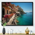 thumbnail image 1 of Designart "Italy Mediterranean beautys" Landscapes Floater Framed Wall Art Living Room, 1 of 7