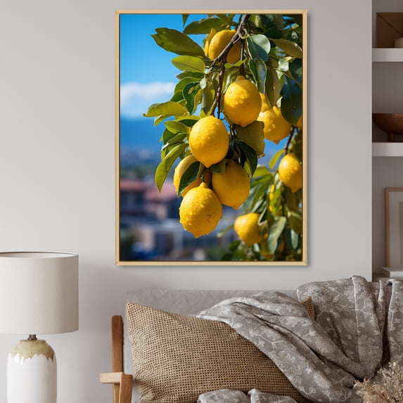 Designart "Italy Sorrento Charm I" Farmhouse Floater Framed Wall Decor