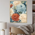 thumbnail image 1 of Designart "Ivory And Azure Chrysanthemum Orchestra" Chrysanthemums Floater Framed Canvas Wall Art, 1 of 5
