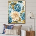 thumbnail image 1 of Designart "Ivory And Azure Chrysanthemum Orchestra I" Chrysanthemums Floater Framed Canvas Prints, 1 of 5