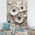 thumbnail image 1 of Designart "Ivory Buttercups On Neutral Simplicity II" Buttercups Floater Framed Wall Art Living Room, 1 of 5