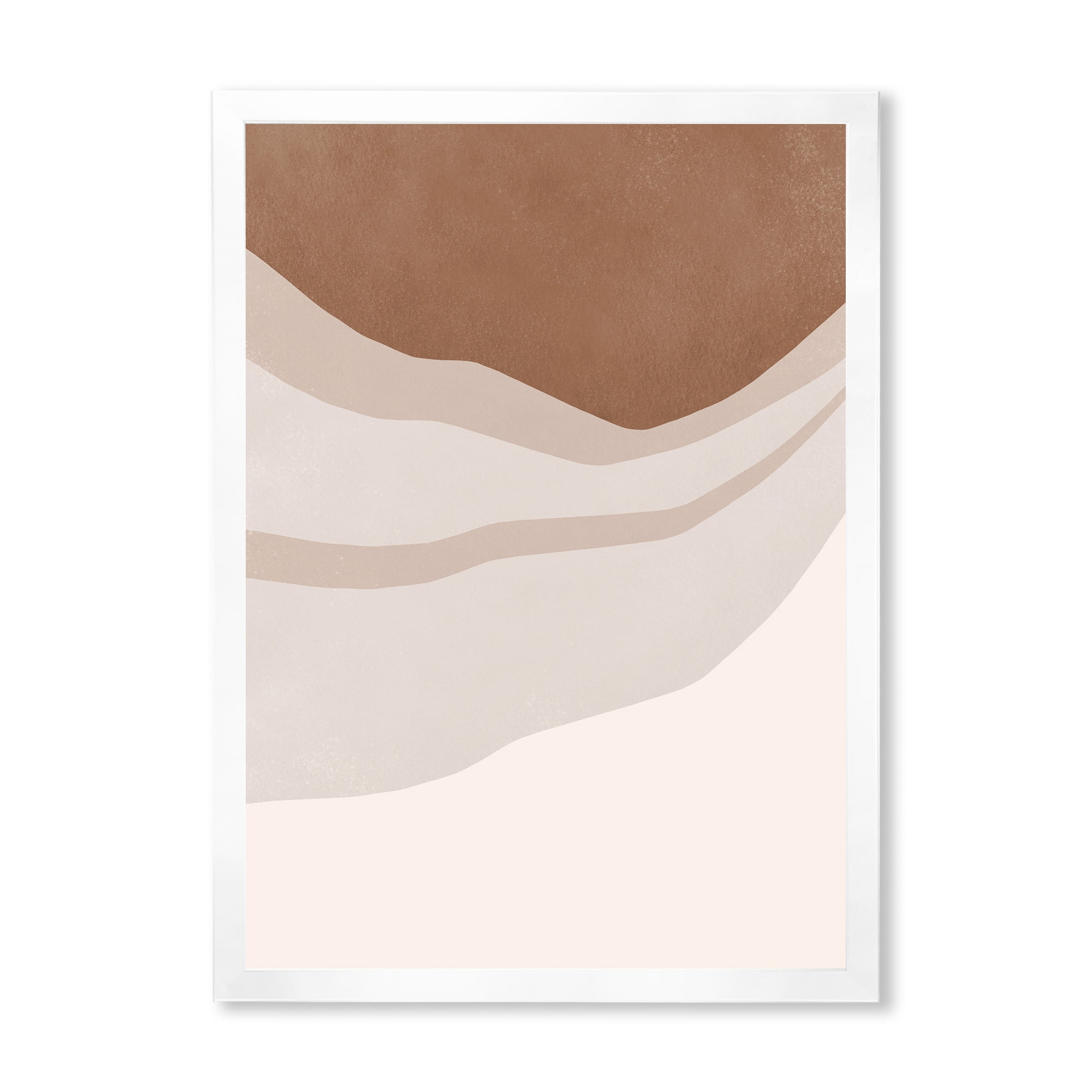 Designart 'Ivory and Terracotta Shapes with Scuff Effect' Modern Framed Art Print