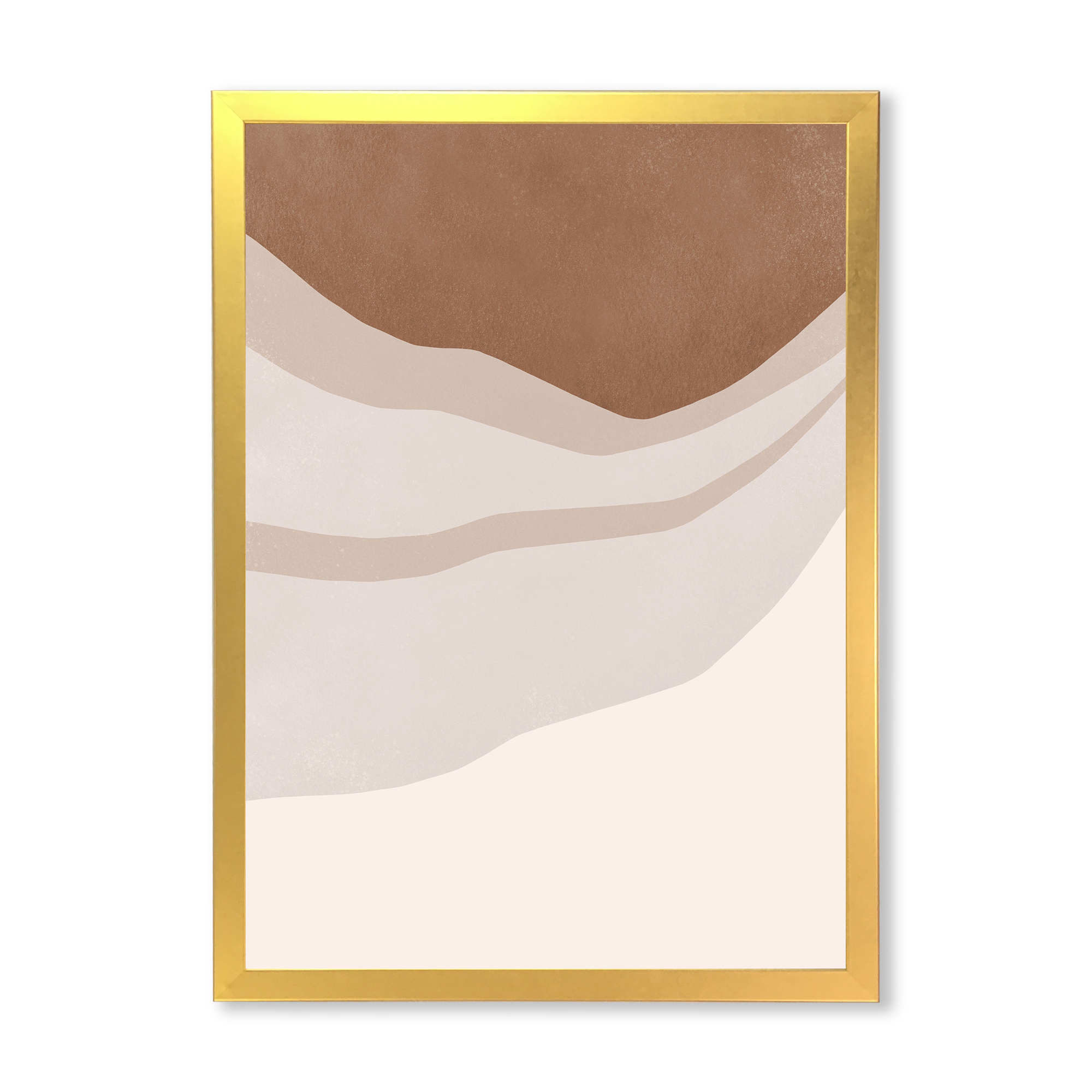 Designart 'Ivory and Terracotta Shapes with Scuff Effect' Modern Framed Art Print