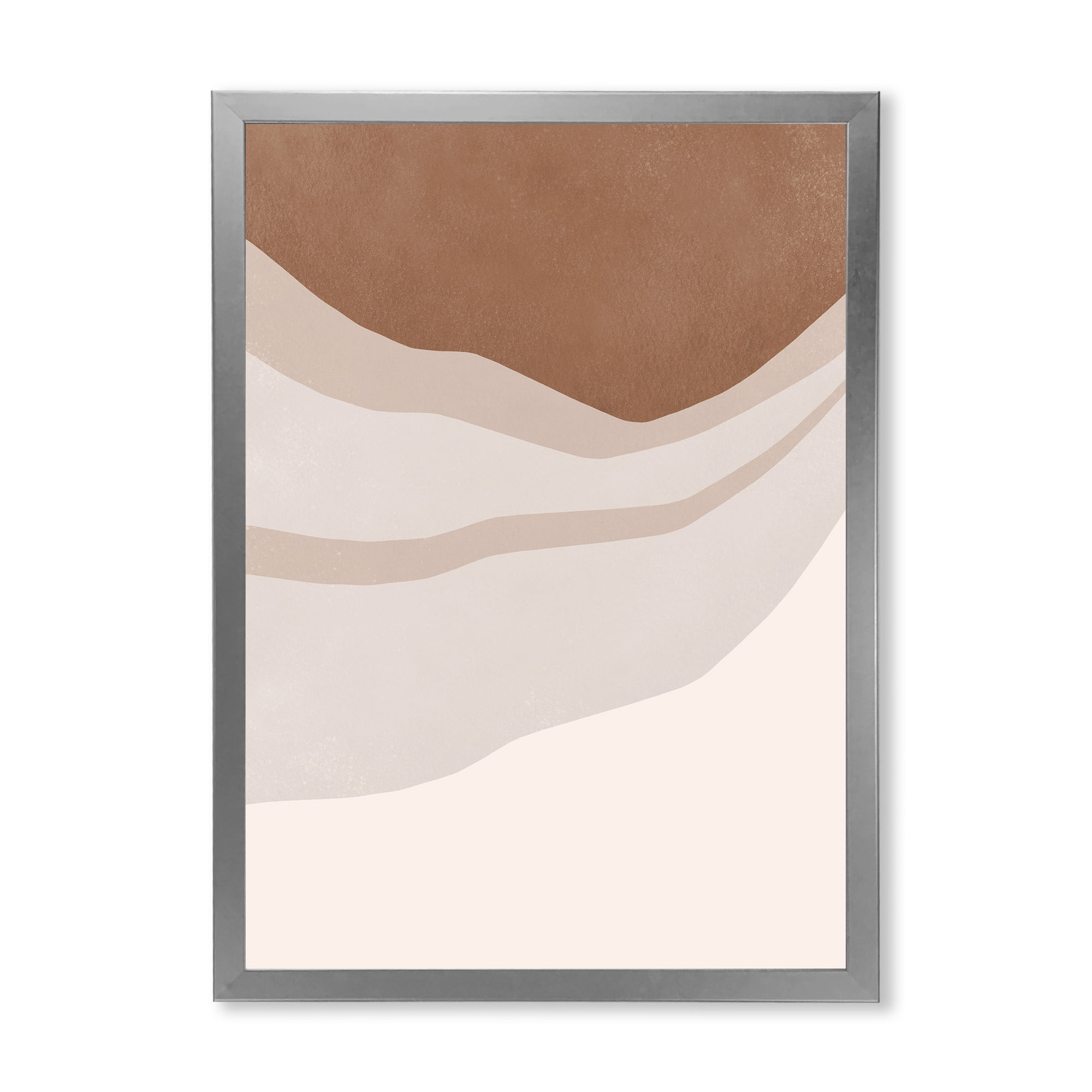 Designart 'Ivory and Terracotta Shapes with Scuff Effect' Modern Framed Art Print